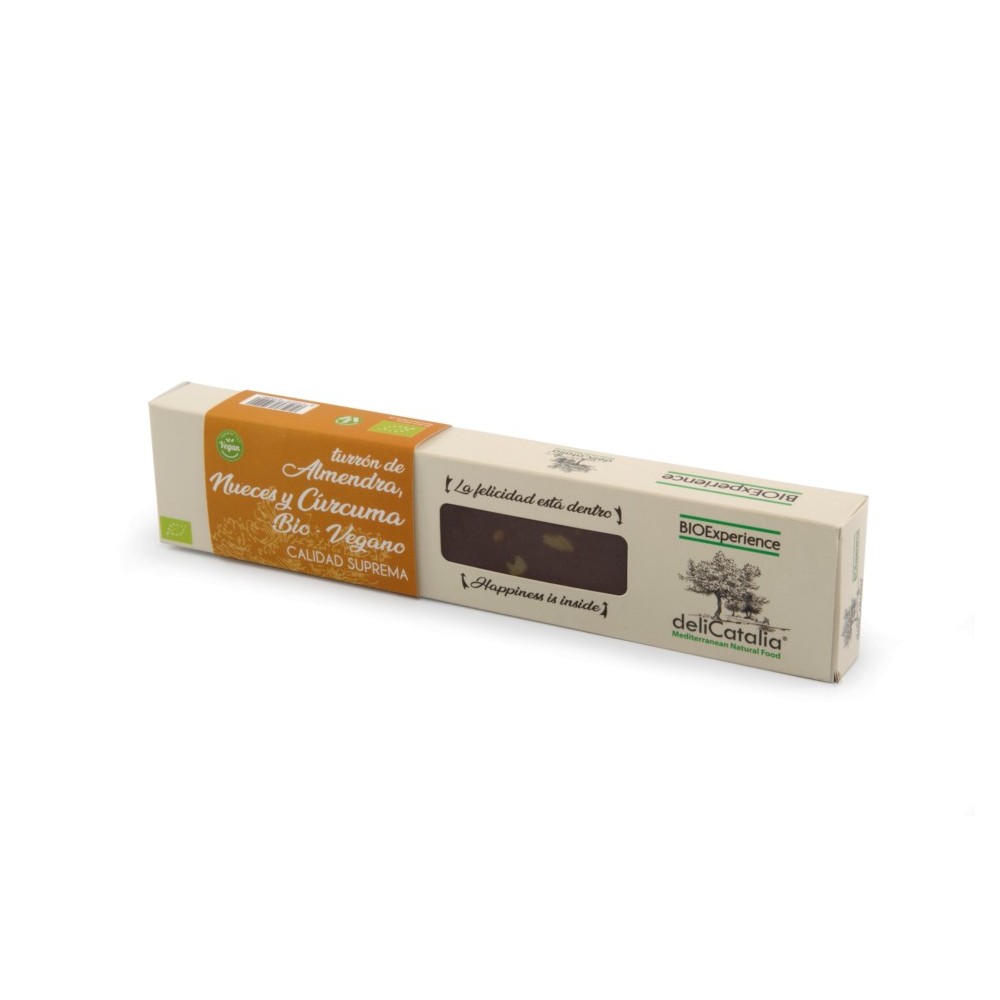 Turrón Almendra, Nueces y Cúrcuma - deliCatalia - tienda vegana online