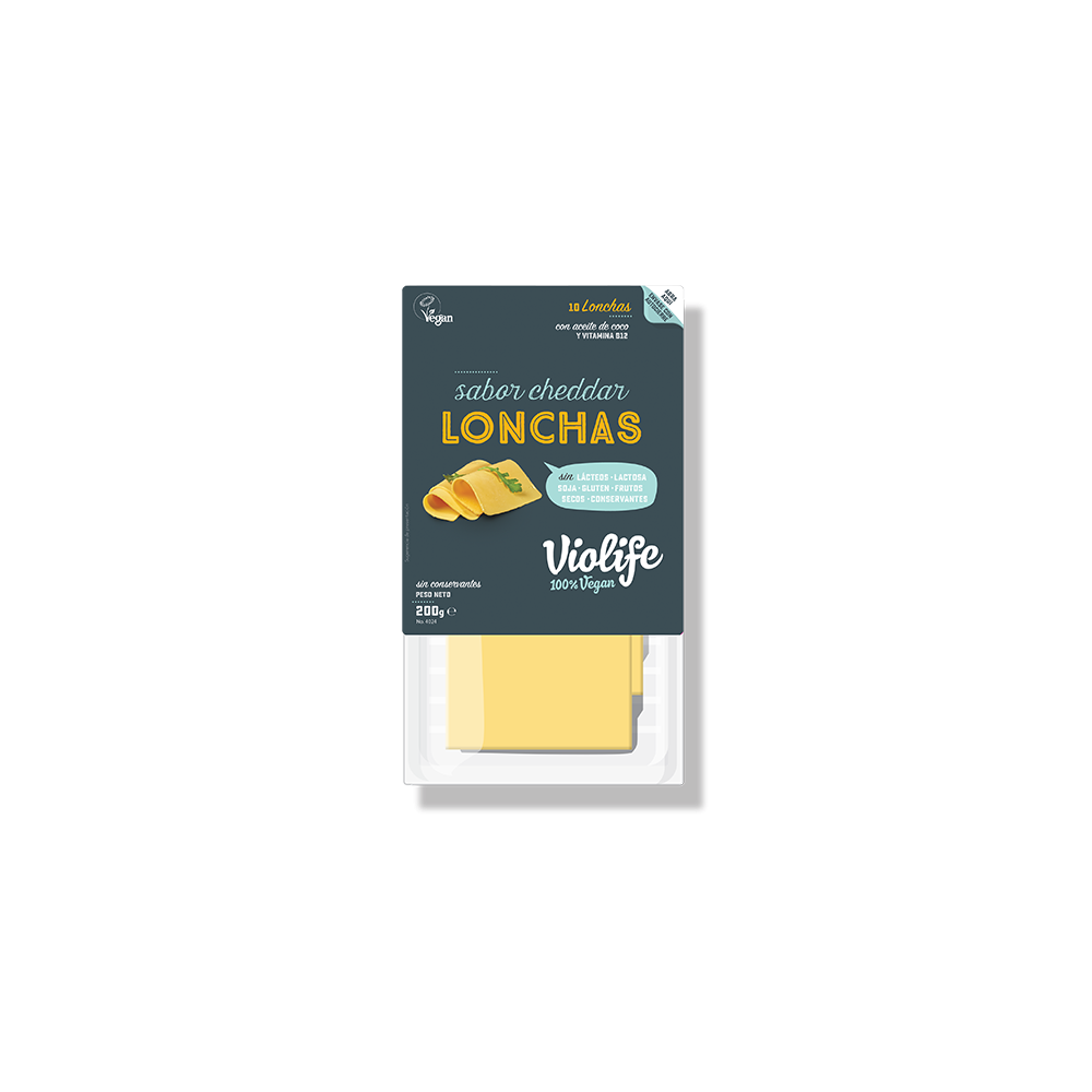 Queso Cheddar en Lonchas - Violife - tienda vegana online