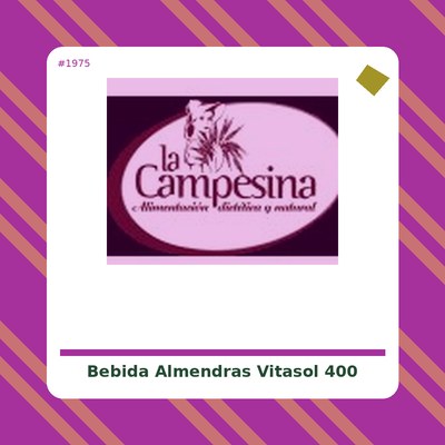 Bebida Almendras Vitasol 400 g. - GranoVita - tienda vegana online