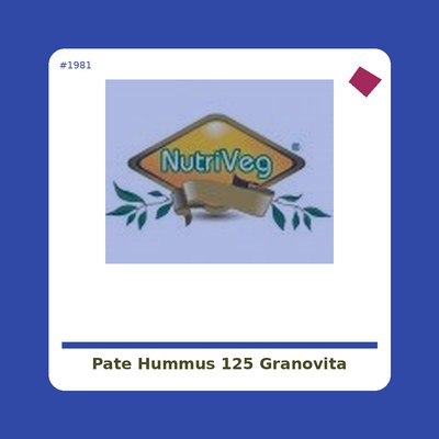 Paté de Hummus 125 g. Granovita - tienda vegana online