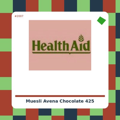 Muesli Avena con Chocolate 425 g. Sol Natural - tienda vegana online