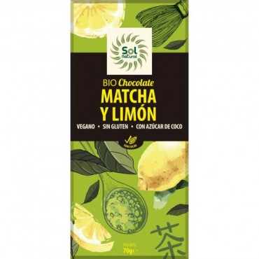 Chocolate Matcha y Limón - Sol Natural - tienda vegana online