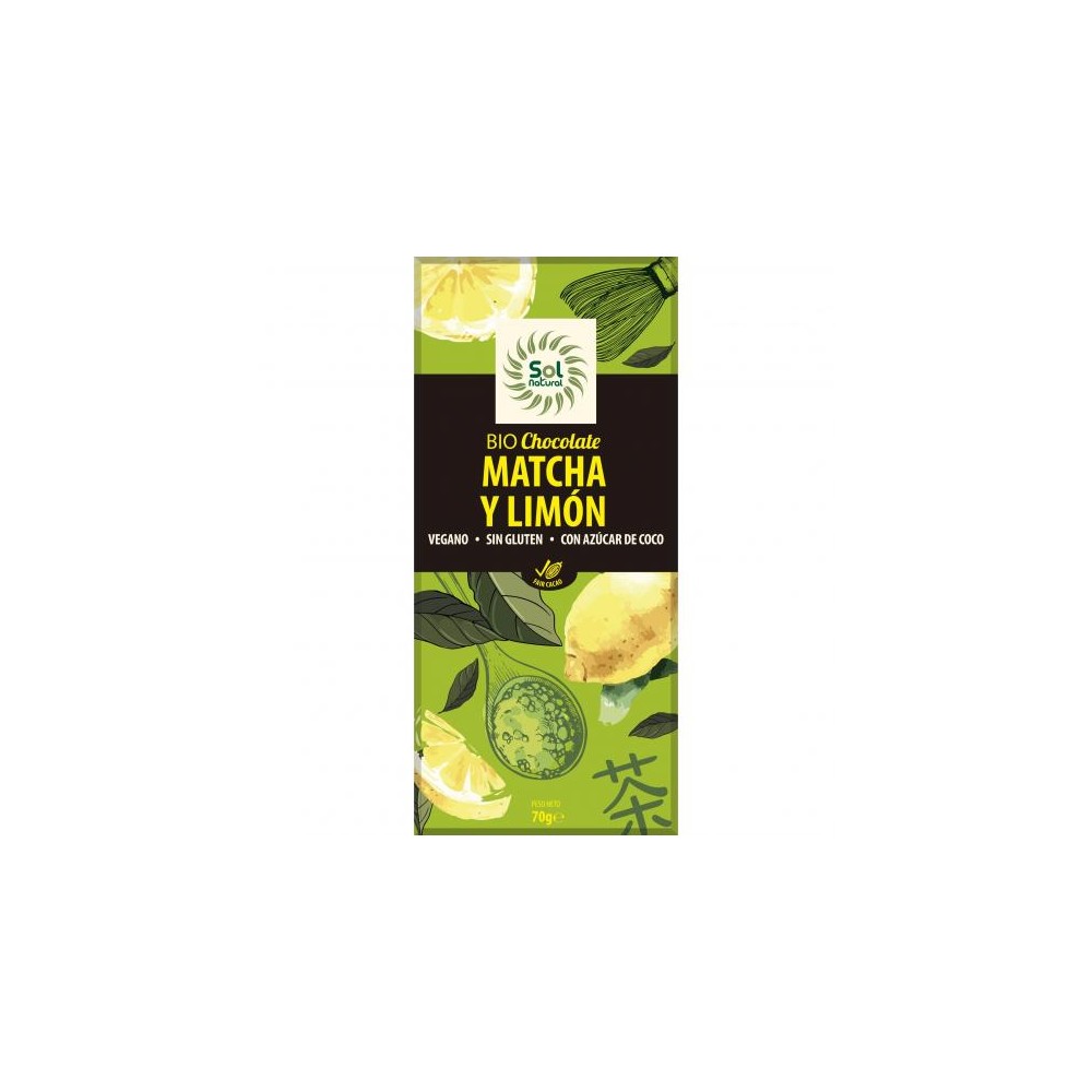 Chocolate Matcha y Limón - Sol Natural - tienda vegana online