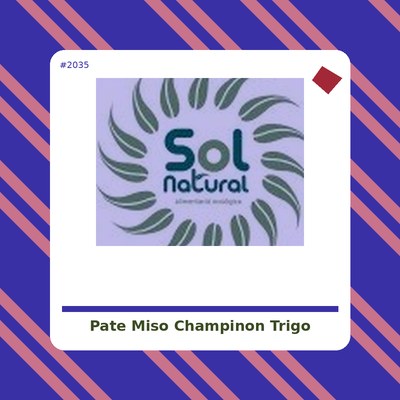 Paté Miso Champiñón y Trigo Sarraceno 125 g. Sol Natural - tienda vegana online