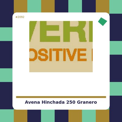 Avena Hinchada 250 g. - El Granero Integral - tienda vegana online