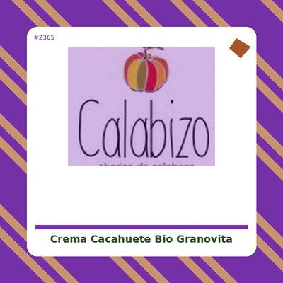 Crema de Cacahuete Bio 350 grs. - GranoVita - tienda vegana online