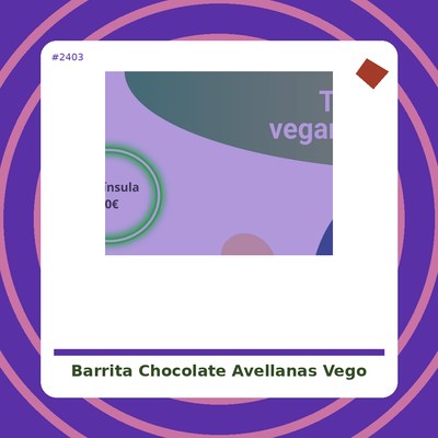 Barrita de Chocolate con Avellanas 65 grs. - Vegó Mini - tineda vegana online