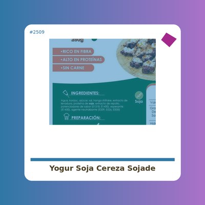 Yogur Soja Cereza - Sojade 400 ml. - tienda vegana online