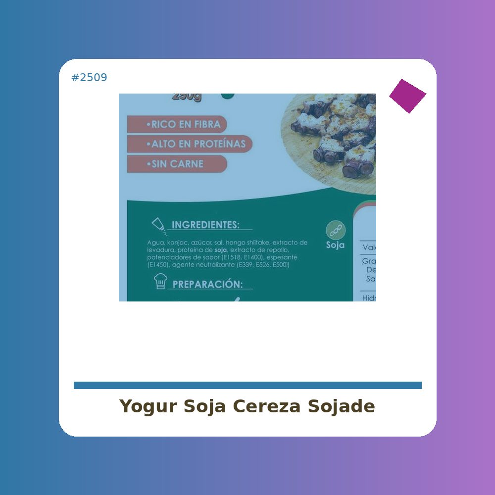 Yogur Soja Cereza - Sojade 400 ml. - tienda vegana online