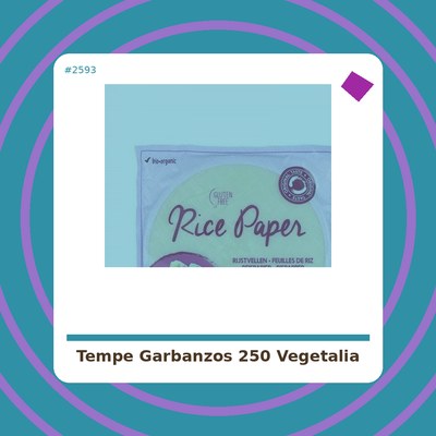Tempe de Garbanzos 250 g. - Vegetalia - tienda vegana online