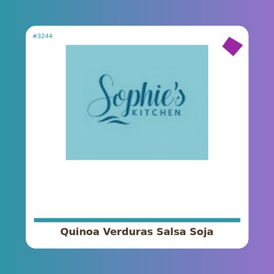 Quinoa con Verduras y salsa de Soja 425 g. - Carlota - tienda vegana online