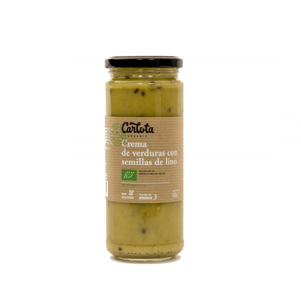 Crema de Verduras con semillas de Lino 450 g. - Carlota - tienda vegana online