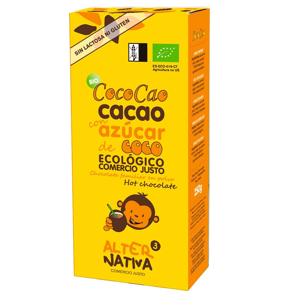 Cococao Cacao con azúcar de coco - Aternativa 3 - tienda vegana online