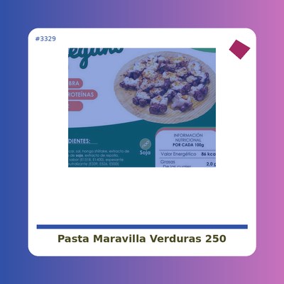 Pasta maravilla con verduras 250 g. - Biográ - tienda vegana online