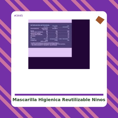 Mascarilla higiénica reutilizable Niños - tienda vegana online