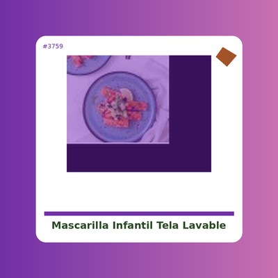 Mascarilla infantil de tela...