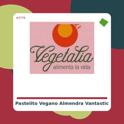 Pastelito de Almendra - Vantastic Foods - tienda vegana online