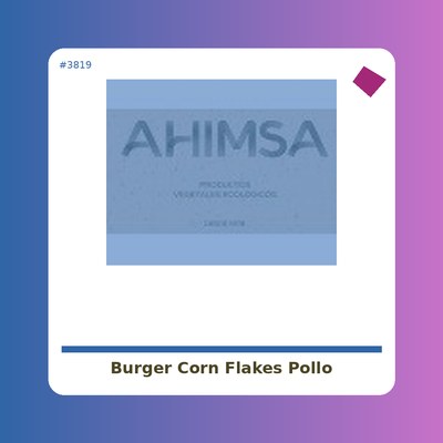 Burger Corn Flakes tipo pollo - Luca Foods - tienda vegana online