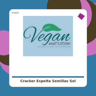 Cracker de Espelta y Semillas - sol Natural - tienda vegana online