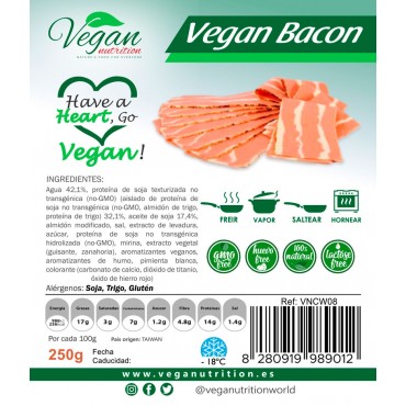 Bacon Vegano en lonchas - Vegan Nutrition - tienda vegana online