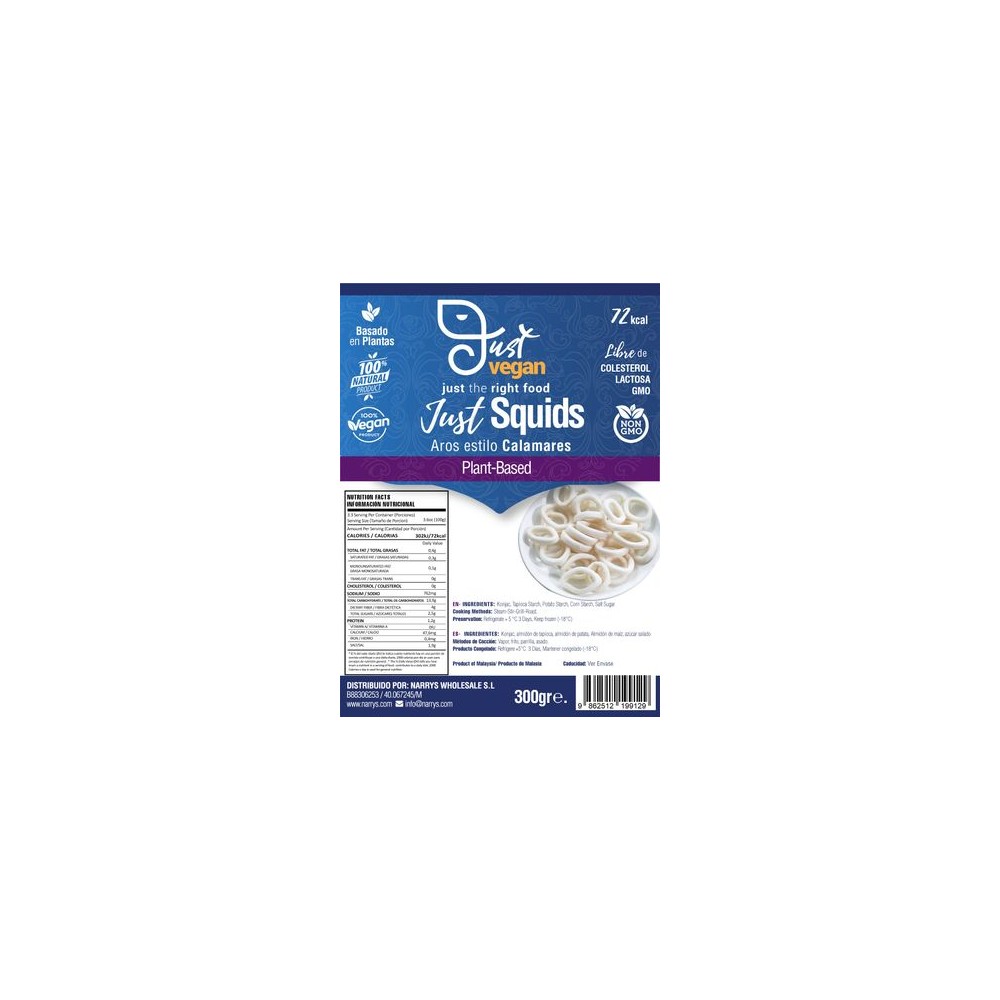 Calamares sin rebozar - Just Vegan - tienda vegana online