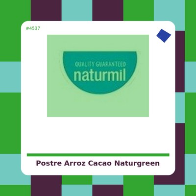 Postre de Arroz Cacao 2 x 125 g - Naturgreen - tienda vegana online