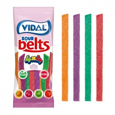 Cintas de regaliz Pica 4 x 4 100 g. -  Vidal - tienda vegana online