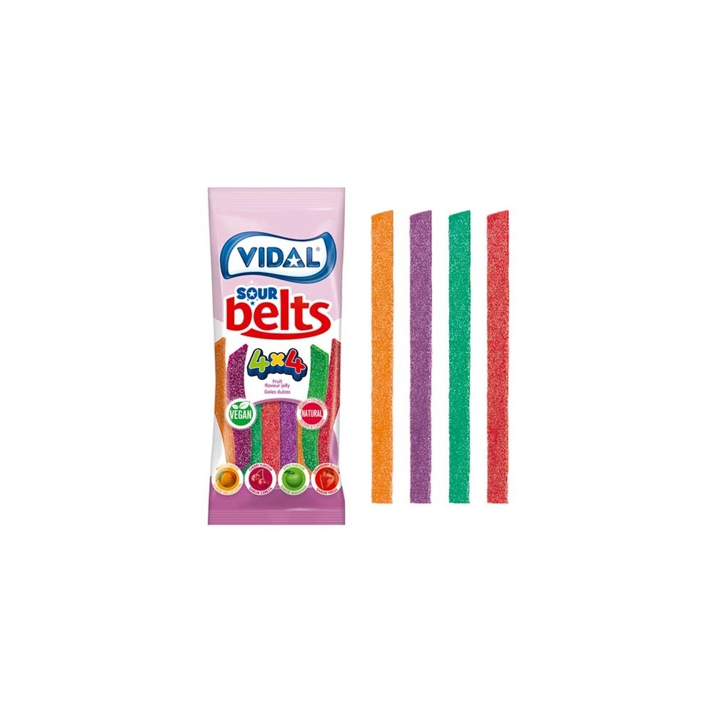Cintas de regaliz Pica 4 x 4 100 g. -  Vidal - tienda vegana online