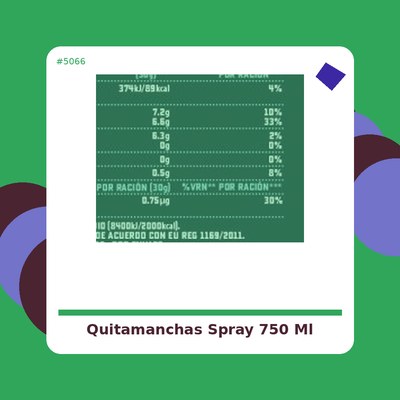 Quitamanchas en Spray 750...